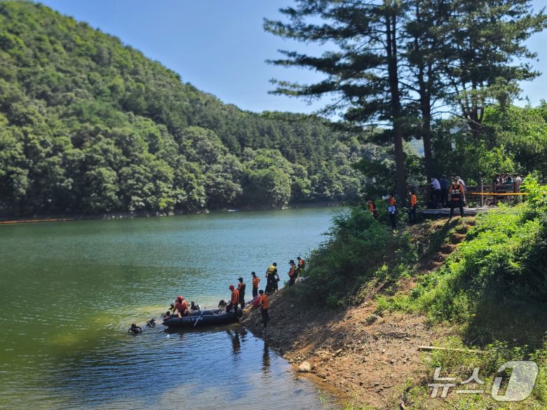 강원 홍천 대룡저수지 실종자 수색 현장.(뉴스1 DB)