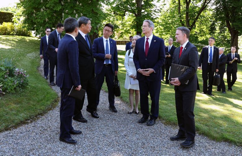 미국 무역대표부(USTR)가 공개한 제네바 미중 무역 협상 모습. 2025.05.13.