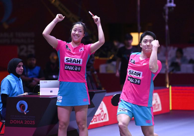 동메달을 확보한 혼성 복식 임종훈-신유빈 듀오뉴스1 ⓒ News1 사진공동취재단