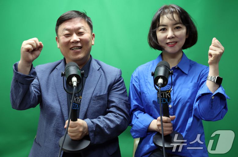 안진걸 이재명 선대위 서민·중산층경제살리기위원회 위원장(왼쪽)과 임세은 이재명 대선후보 민생 대변인이 23일 서울 여의도에서 뉴스1과 인터뷰를 하고 있다. 2025.5.23/뉴스1 ⓒ News1 김명섭 기자