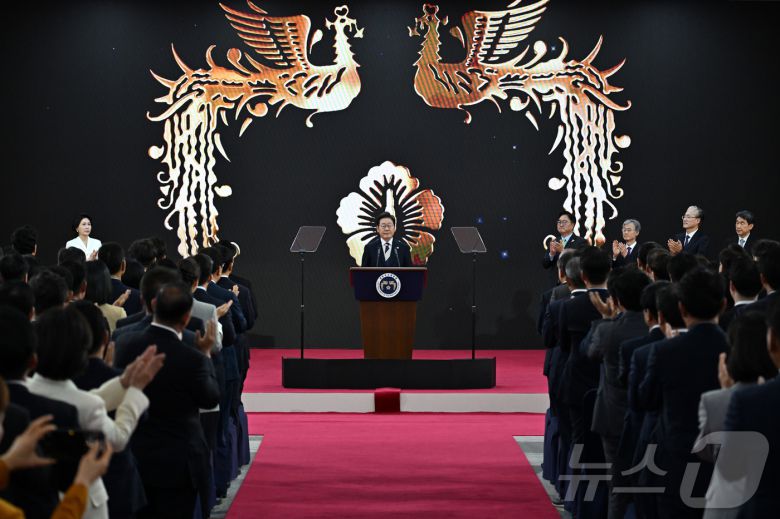 이재명 대통령이 4일 서울 여의도 국회에서 제21대 대통령 취임사를 하고 있다. 2025.6.4/뉴스1 ⓒ News1 국회사진기자단