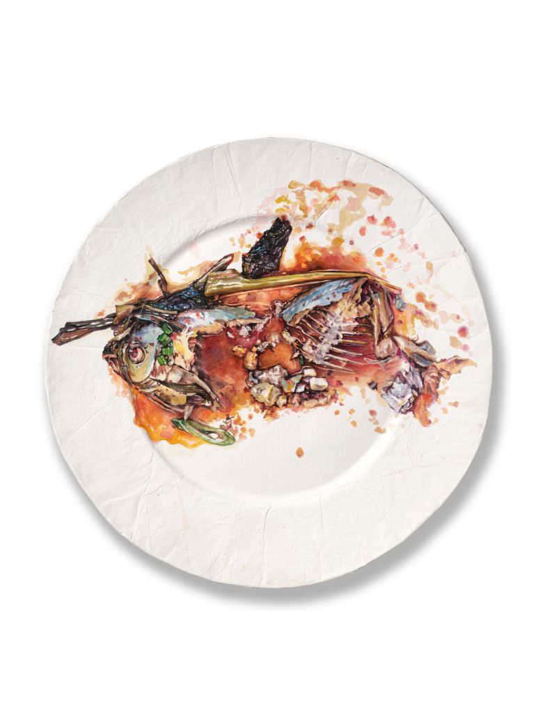 김정아 꽃보다 아름답다 More beautiful than flowers 수채, 한지 캐스팅 80x80x4 cm 2024 (두손갤러리 제공)