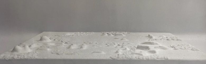 김보라 기억의 지도_2017_지점토, 젯소, 설탕, 캔버스_38 x 36 x 3 cm (서울시립미술관 제공)