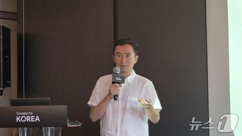사이먼 토쿠미네(Simon Tokumine) 구글 랩스 디렉터구글 포 코리아 2025 간담회에서 발언하고 있다. 2025.7.2 뉴스1 ⓒ News1 김민석 기자