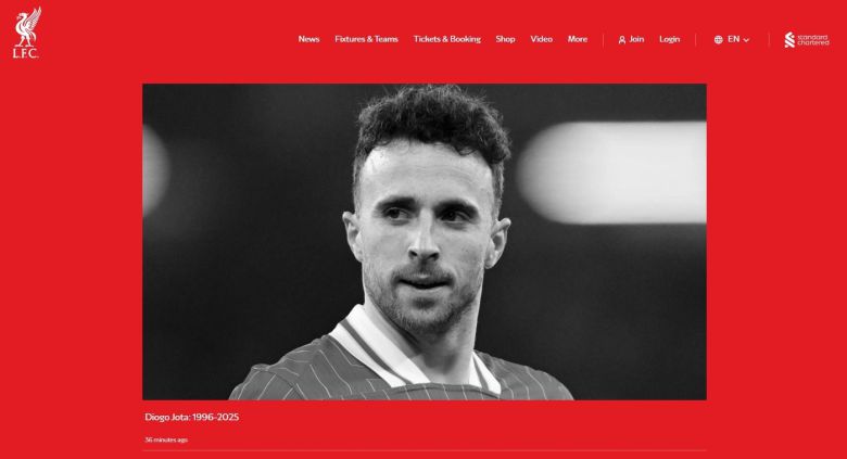 EPL 리버풀 홈페이지 화면. 2025.07.03