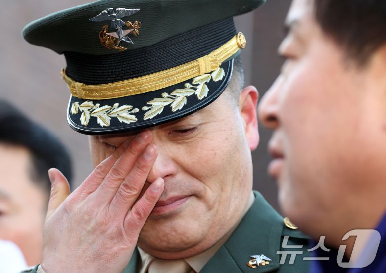 해병대원 순직 사건과 관련해 항명 및 상관명예훼손 혐의로 기소된 박정훈 전 해병대 수사단장(대령). 중앙지역군사법원은 지난 1월  박 대령에게 무죄를 선고했다. 2025.1.9/뉴스1 ⓒ News1 김명섭 기자