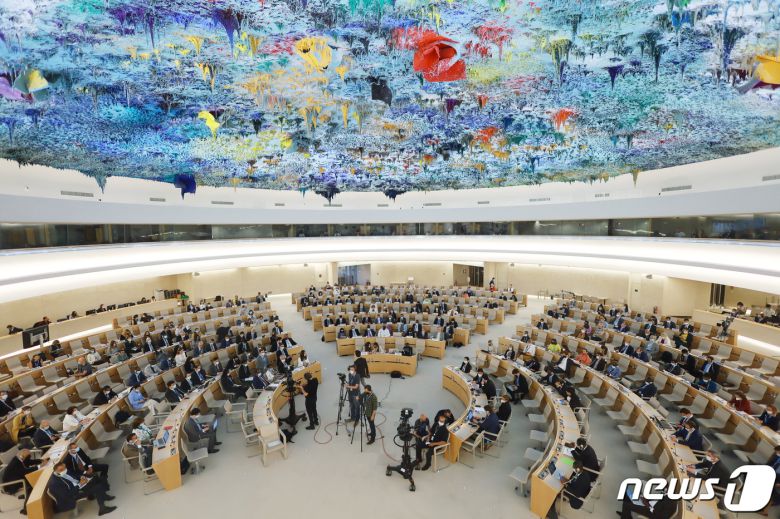 유엔 인권이사회(UNHRC). ⓒ 로이터=뉴스1 ⓒ News1 정윤영 기자
