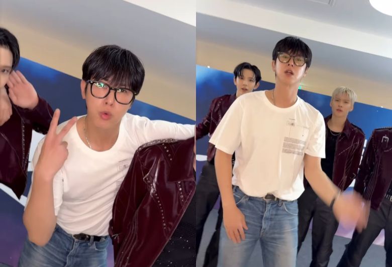 그룹 라이즈와 '땡큐' 챌린지에 나선 유노윤호/ 사진=동방신기 인스타그램 영상 갈무리