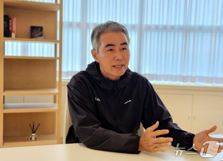 장현국 넥써쓰 대표가 지난 7일 뉴스1과 인터뷰하고 있다.