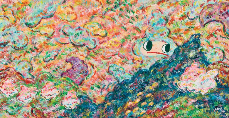 Lot. 59, 아야코 록카쿠, 1982 - , Japanese, [Untitled], acrylic on canvas, 75×145cm, 2021, 별도문의 (서울옥션 제공)