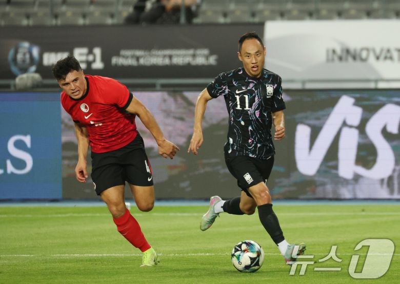 홍콩전에서 활약한 문선민 2025.7.11/뉴스1 ⓒ News1 김영운 기자