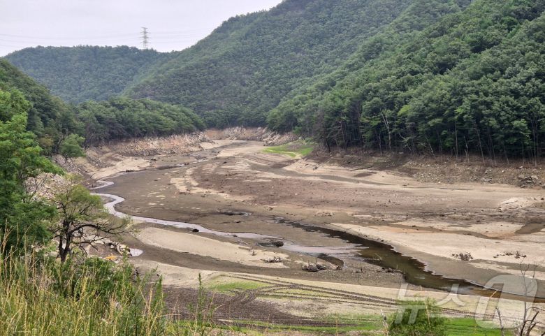 지난 8일 강원 강릉시 성산면 오봉저수지 수위가 낮아지며 바닥을 드러내고 있다. (뉴스1 DB)ⓒ News1 윤왕근 기자