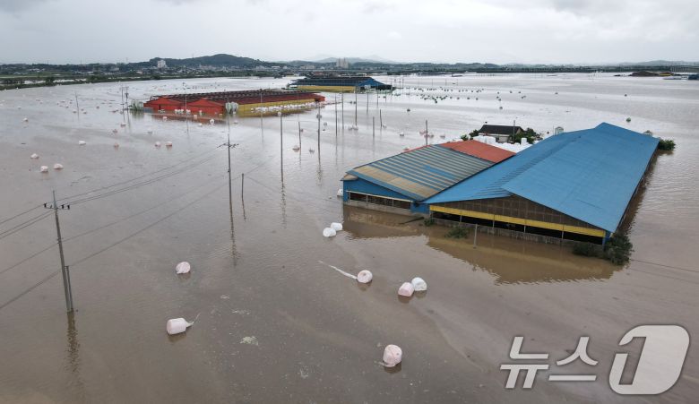 17일 충남 예산군 고덕면 일대가 집중호우에 침수돼 있다. 2025.7.17/뉴스1 ⓒ News1 김기태 기자