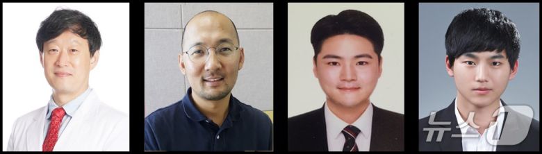 고려대 구로병원 심장혈관흉부외과 김현구 교수(왼쪽), KAIST 바이오 및 뇌공학과 박지호 교수, 고려대학교 구로병원 김창근 박사과정, KAIST 장민철 박사과정.(고려대학교 구로병원 제공)