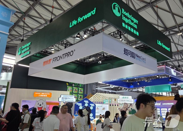 21일 중국 상해에서 열린 '펫페어 아시아'에 설치된 베링거인겔하임 부스. ⓒ 뉴스1