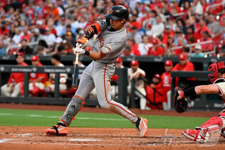 샌프란시스코 자이언츠 이정후가 8일(한국시간) 열린 2025 메이저리그 세인트루이스 카디널스전에서 4타수 무안타 2삼진을 기록했다. ⓒ AFP=뉴스1