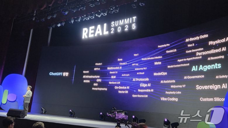 이준희 삼성SDS 대표이사 사장이 리얼 서밋 2025 키노트 세션에서 발언하고 있다. 2025.9.11 뉴스1 ⓒ News1 김민석 기자