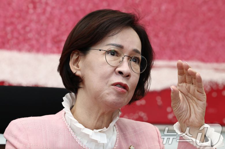 이인선 국회 여성가족위원장이 10일 서울 여의도 국회에서 뉴스1과 인터뷰를 하고 있다. 2025.9.10/뉴스1 ⓒ News1 김민지 기자