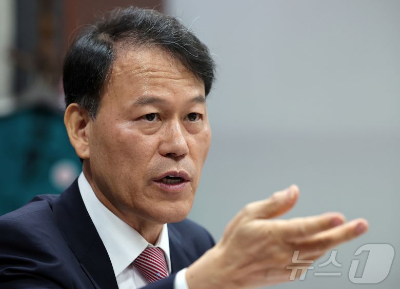 국회 정무위원회 위원장인 윤한홍 국민의힘 의원이 24일 서울 영등포구 여의도 국회의원회관에서 뉴스1과 인터뷰를 하고 있다. 2025.9.24/뉴스1 ⓒ News1 김진환 기자