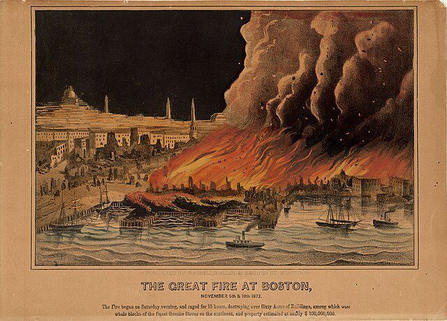 보스턴 대화재 (출처: Unknown author, 1872, Public domain, via Wikimedia Commons)
