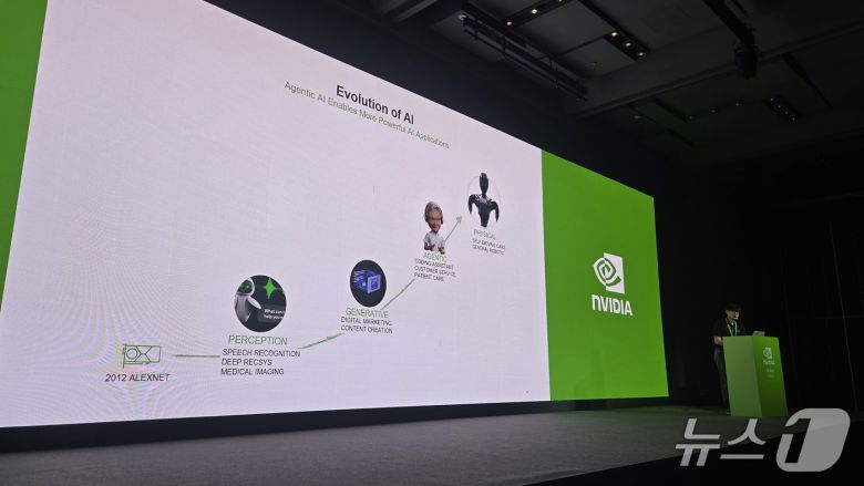 소우진 엔비디아 설루션 아키텍트가 서울 강남구 코엑스에서 열린 엔비디아 AI 서울 데이에서 발언하고 있다. 2025.11.18 뉴스1 ⓒ News1 김민석 기자