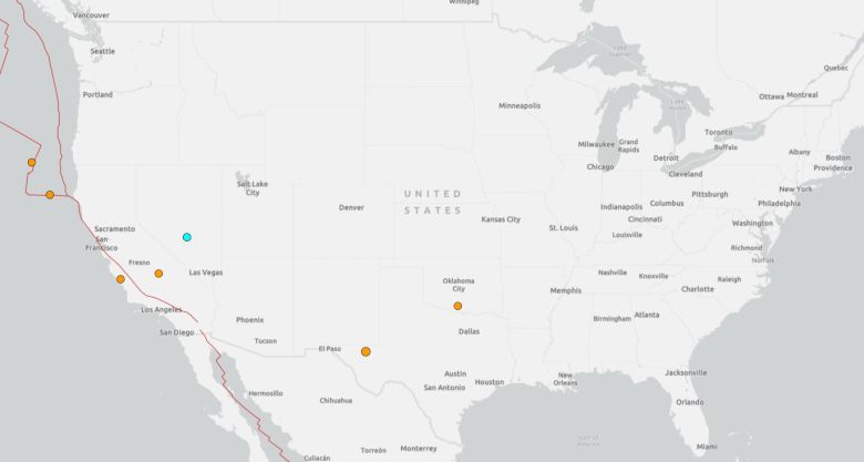 미국 지질조사국(USGS)은 4일(현지시간) 네바다주 데이턴에서 규모 5.9의 지진이 났다고 했다가 이를 철회했다. (미국 지질조사국)