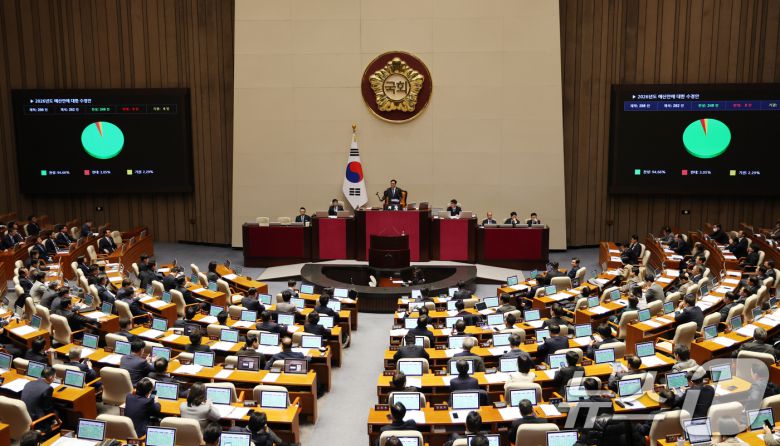 지난 2일 국회 본회의 모습. 2025.12.2/뉴스1 ⓒ News1 이승배 기자