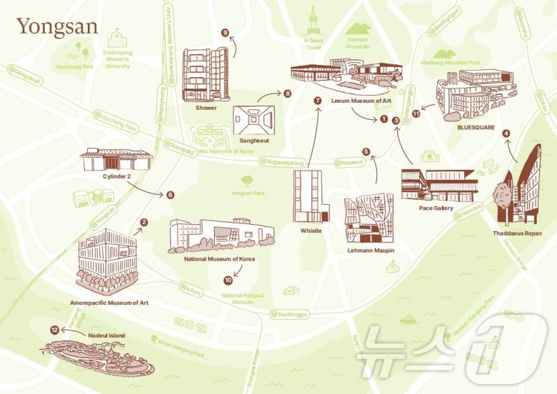 지역별 아트맵 지도(서울관광재단 제공)