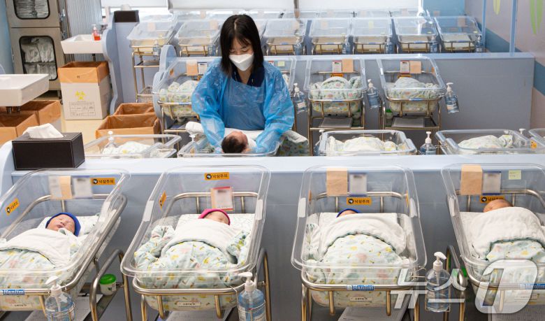 경기도 소재 한 병원의 신생아실의 모습. /뉴스1 ⓒ News1 이재명 기자