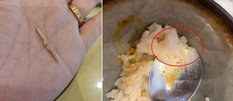 제보자 A 씨가 식사도중 발견한 이쑤시개. 출처=보배드림