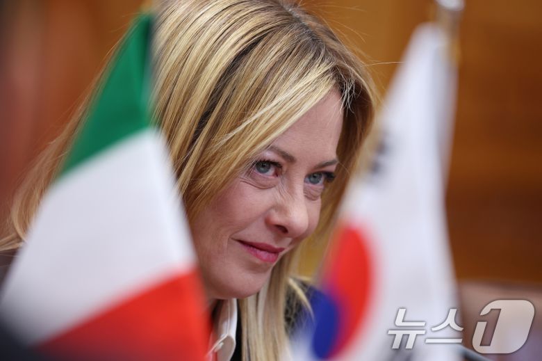 조르자 멜로니 이탈리아 총리가 19일 청와대에서 열린 이재명 대통령과의 확대회담에 참석해 있다. 2026.1.19/뉴스1 ⓒ News1 이재명 기자