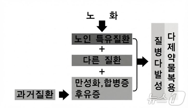 출처 : 윤종률. 노년기 질환의 특징 - 노인증후군. 대한내과학회지. 2009;77(Suppl 4):S1051-S1057.