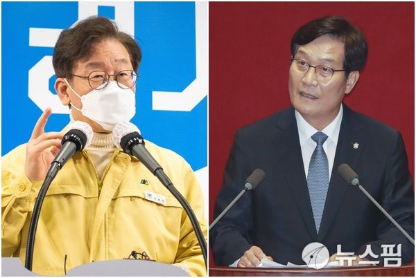 [서울=뉴스핌] 이현경 기자 = 이재명 경기도지사(왼쪽), 신동근 민주당 의원 [사진=뉴스핌DB] 2020.09.05 89hklee@newspim.com