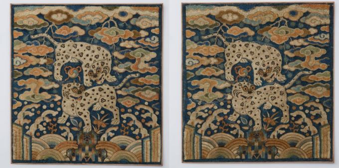 [서울=뉴스핌] 이현경 기자 = 쌍호흉배, 조선, 사직, 26.5x25cm [사진=코리아나미술관] 2020.09.16 89hklee@newspim.com