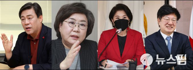 [서울=뉴스핌] 김태훈 기자 = 서울시장 출마를 선언한 야권 후보들. 왼쪽부터 김선동 전 사무총장, 이혜훈 전 의원, 조은희 서초구청장, 이종구 전 의원. [사진=뉴스핌DB] 2020.12.21 taehun02@newspim.com