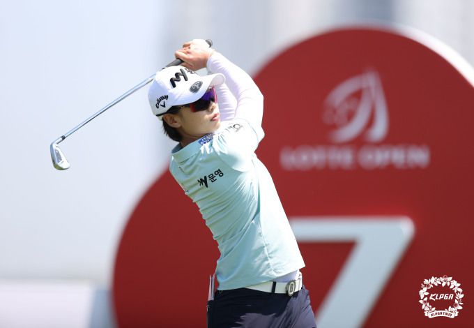 홀인원을 써낸 안나린. [사진= KPGA]