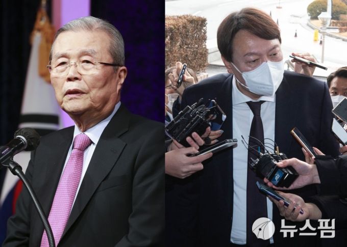 [서울=뉴스핌] 김태훈 기자 = 김종인 국민의힘 비상대책위원장(좌)과 윤석열 국민의힘 대선 후보(우). [사진=뉴스핌DB] 2021.03.03 taehun02@newspim.com