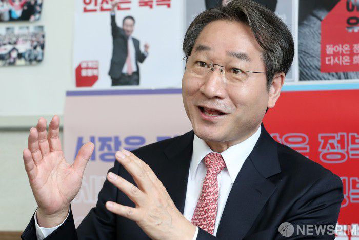 [인천=뉴스핌] 정일구 기자 = 유정복 국민의힘 인천시장 예비후보. 2022.04.11 mironj19@newspim.com