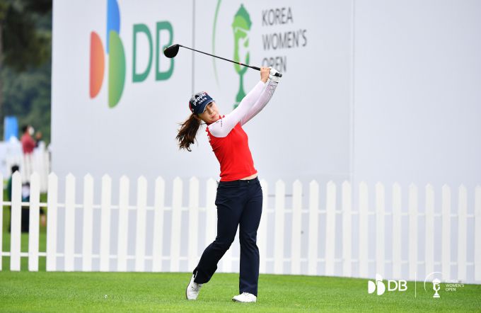 충북 음성에 열린 한국오픈 첫날 1타차 공동2위에 오른 강예린. [사진= 대회 조직위]