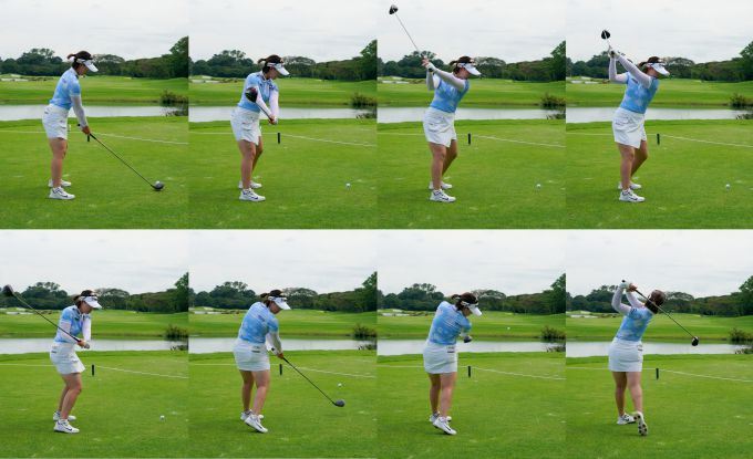 2023시즌 한국여자골프투어(KLPGA) '하나금융그룹 싱가포르 여자오픈'에 참가한 임희정의 드라이버 연속 스윙. [사진= 하나금융그룹 싱가포르 여자오픈 조직위]