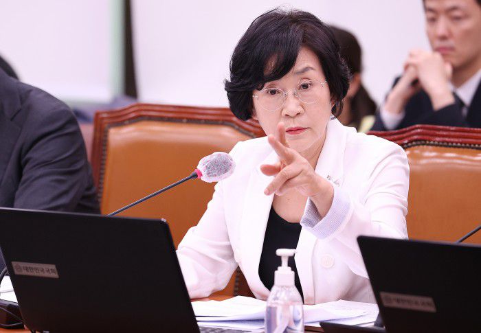 [서울=뉴스핌] 정일구 기자 = 김상희 더불어민주당 의원이 21일 오후 서울 여의도 국회에서 열린 김영호 통일부 장관 후보자 인사청문회에서 의사진행 발언을 하고 있다. 2023.07.21 mironj19@newspim.com