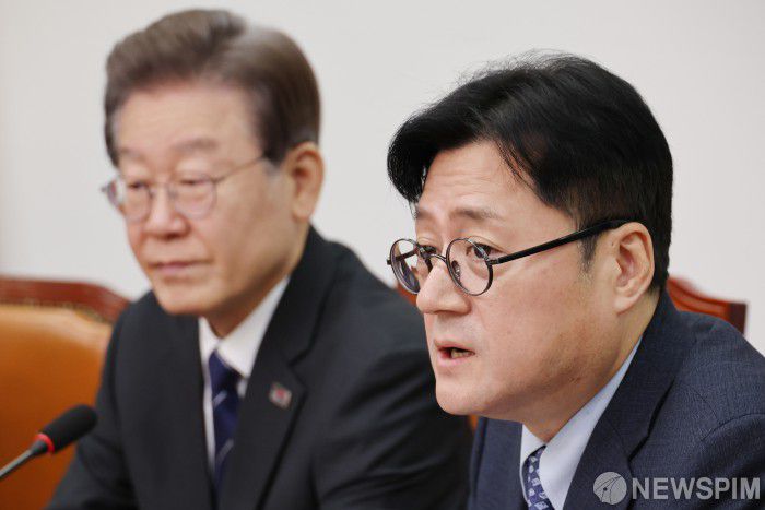 [서울=뉴스핌] 이형석 기자 = 홍익표 더불어민주당 원내대표가 4일 오전 서울 여의도 국회서 열린 최고위원회의에서 발언을 하고 있다. 2023.12.04 leehs@newspim.com