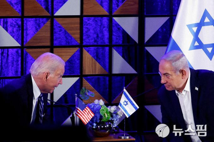 조 바이든 미국 대통령과 베냐민 네타냐후 이스라엘 총리.[사진=로이터 뉴스핌]