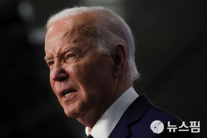 21일(현지시간) 미국 뉴햄프셔주 내슈아 YMCA 웨스트우드파크에서 연설하는 조 바이든 대통령. [사진=로이터 뉴스핌]