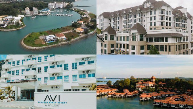 (좌측 위쪽부터 시계 방향으로) 아빌리언이 운영 중인 아빌리언 애드미럴 코브 호텔, 아빌리언 카메론 하이랜즈 호텔, 아빌리언 포트 딕슨 리조트, 아비 팡코르 비치 리조트. [사진=소니드]