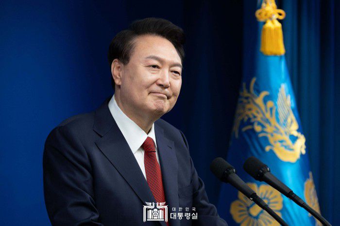 [서울=뉴스핌]  윤석열 대통령이 9일 용산 대통령실 브리핑룸에서 취임 2주년 기자회견을 하고 있다.[사진=대통령실 ] 2024.05.09 photo@newspim.com