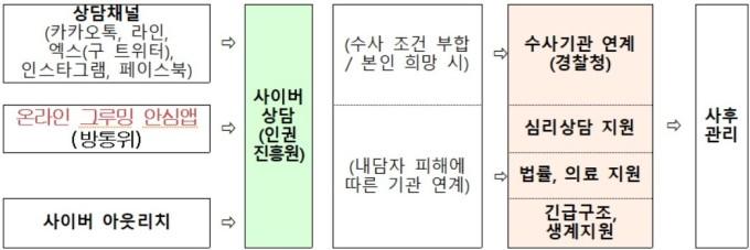 온라인 그루밍 안심앱 활용 지원 절차=여가부 제공 2024.07.04 kboyu@newspim.com