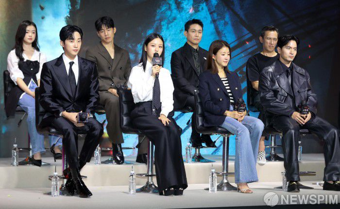 [서울=뉴스핌] 최지환 기자 = 배우 고민시가 17일 오전 서울 종로구 JW메리어트동대문스퀘어서울에서 열린 넷플릭스 시리즈 '스위트홈' 시즌3 제작발표회에서 발언을 하고 있다. '스위트홈'의 피날레인 이번 시즌3은 오는 19일 공개 예정이다. 2024.07.17 choipix16@newspim.com