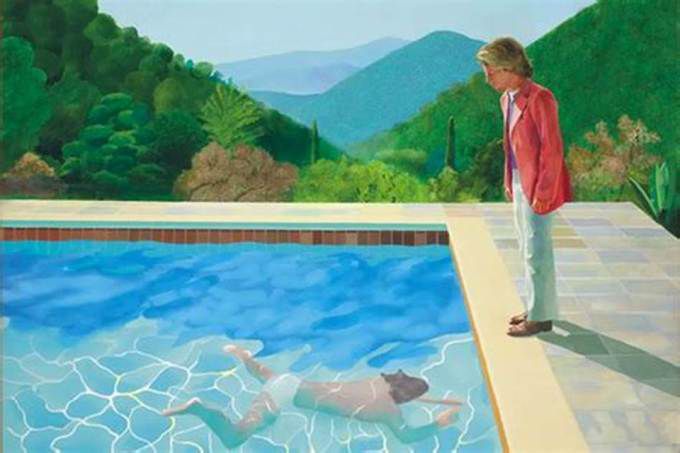 [서울=뉴스핌]이영란 미술전문기자=데이비드 호크니 '얘술가의 초상(수영장의 두 인물). © 데이비드 호크니, 크리스티 경매.  2025.01.25 art29@newspim.com