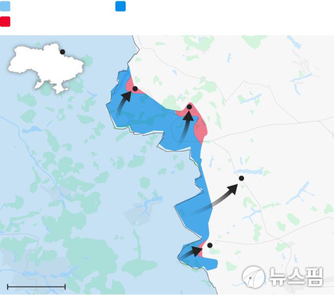 러시아 벨고로드 지역에서 우크라이나군이 기습을 펼치고 있는 지역 [사진자료 : 텔레그래프]